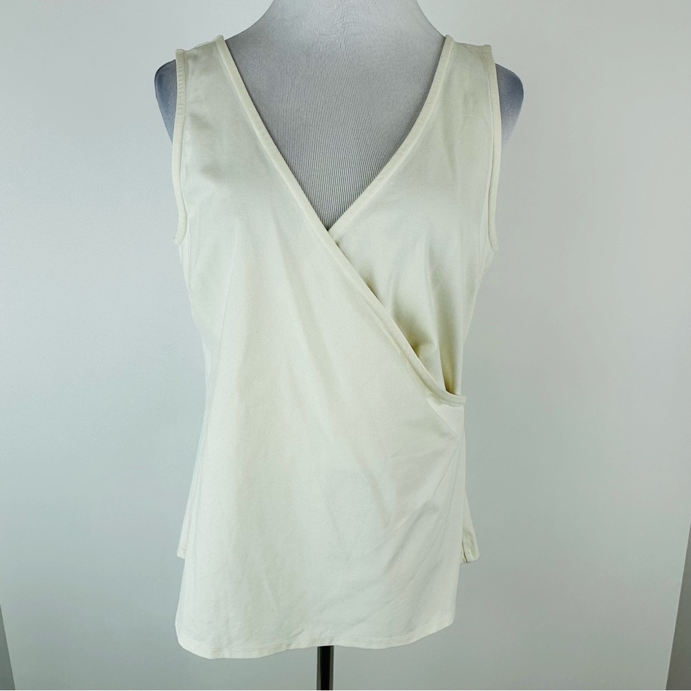 Capsule 121 Cream Pullover Faux Wrap Sleeveless Top Size XL
